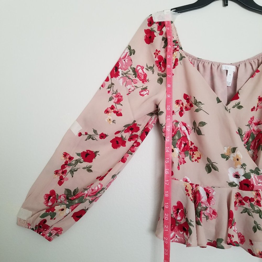 Leith Nordstrom, New Floral Wrap Top, Pink/Blush - Picture 5 of 8